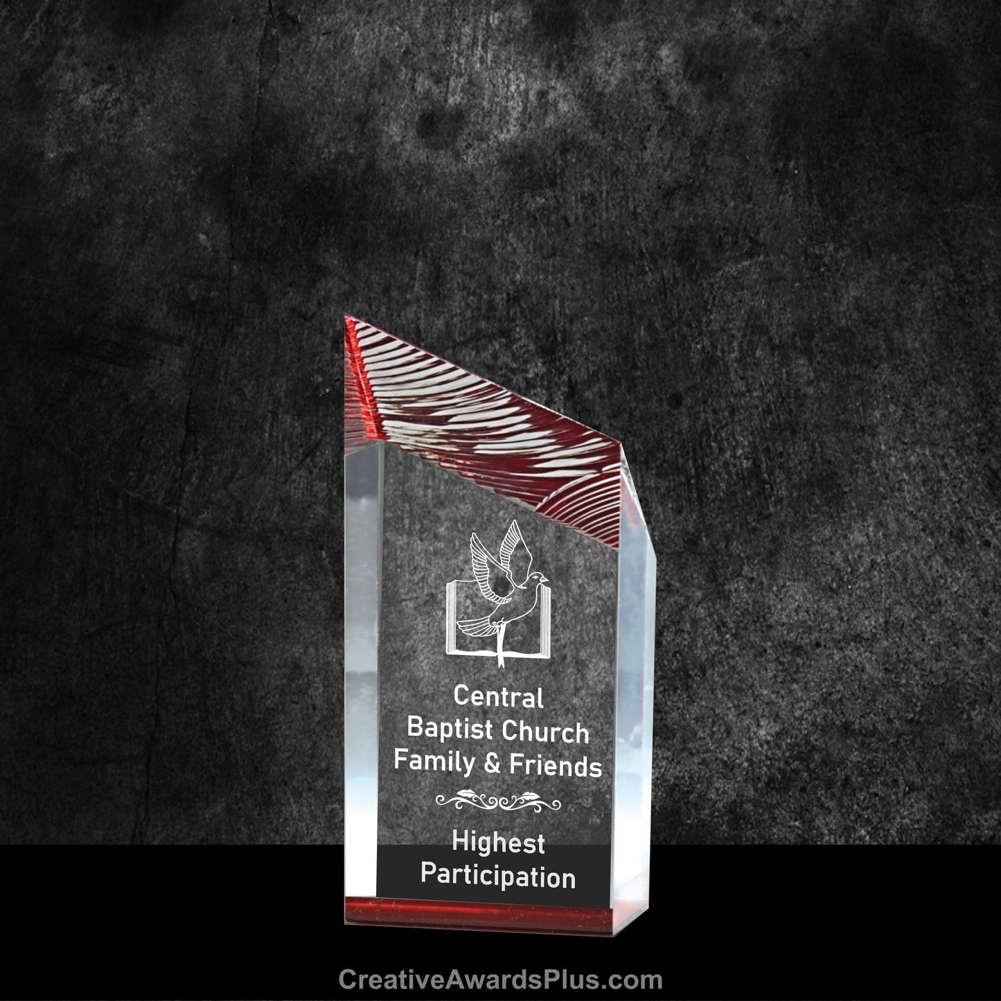 Glacier Acrylic Award 6" / Red