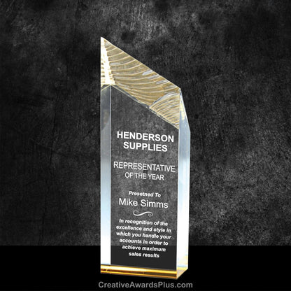 Glacier Acrylic Award 8.5" / Gold