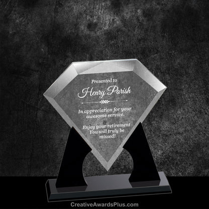 Floating Diamond Acrylic Award 9.25" / Black