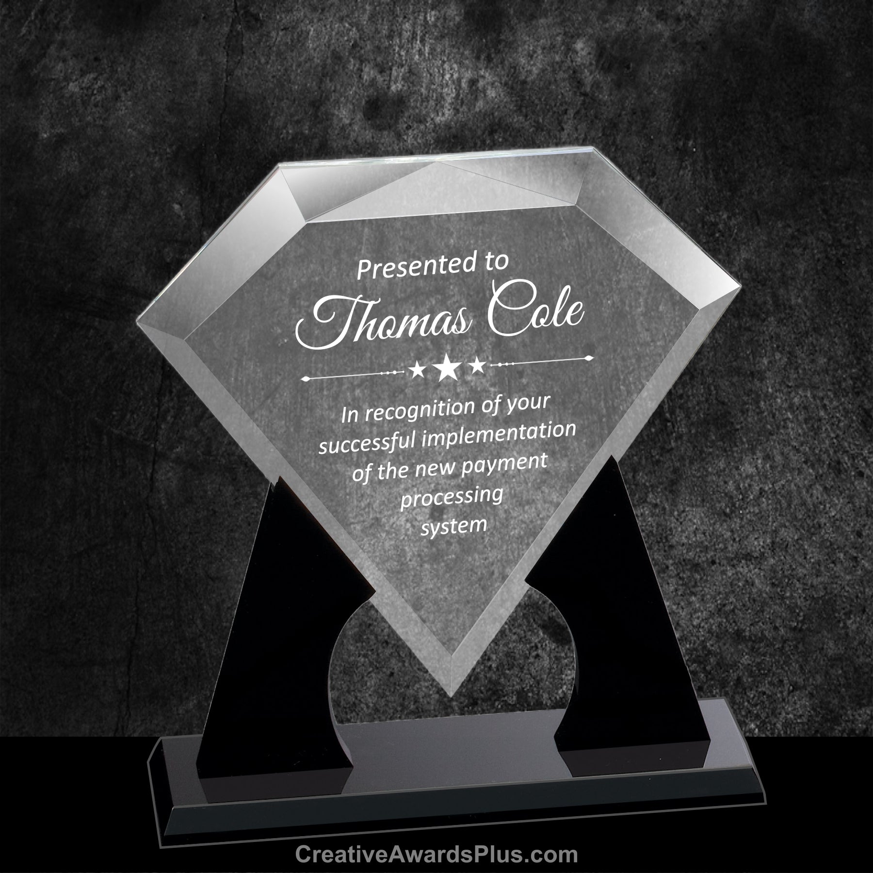Floating Diamond Acrylic Award 10.75" / Black