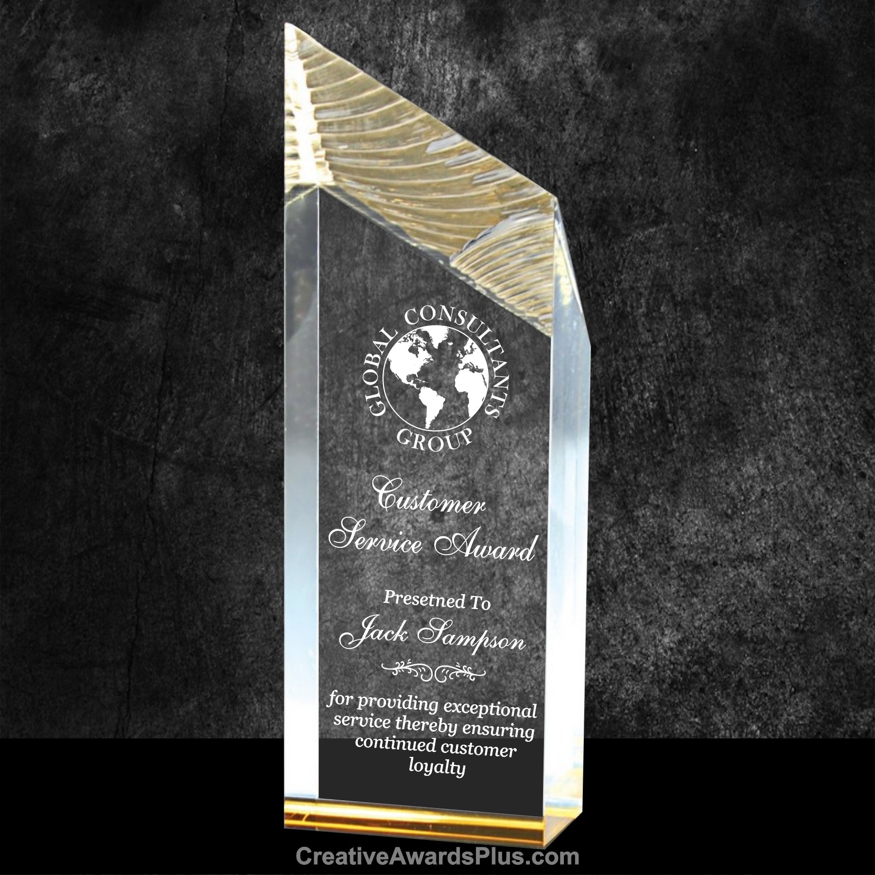 Glacier Acrylic Award 10" / Gold