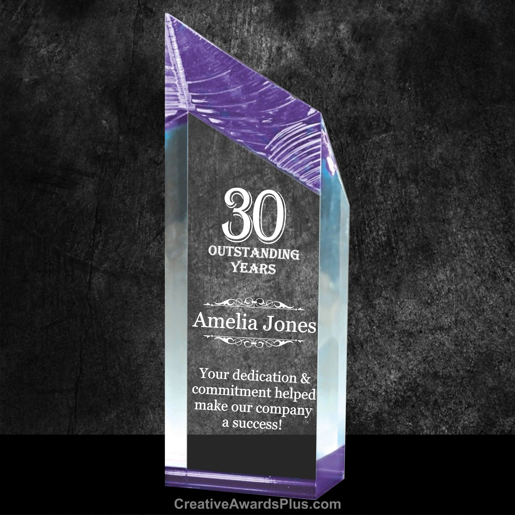 Glacier Acrylic Award 10" / Purple