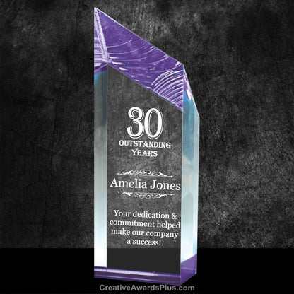 Glacier Acrylic Award 10" / Purple