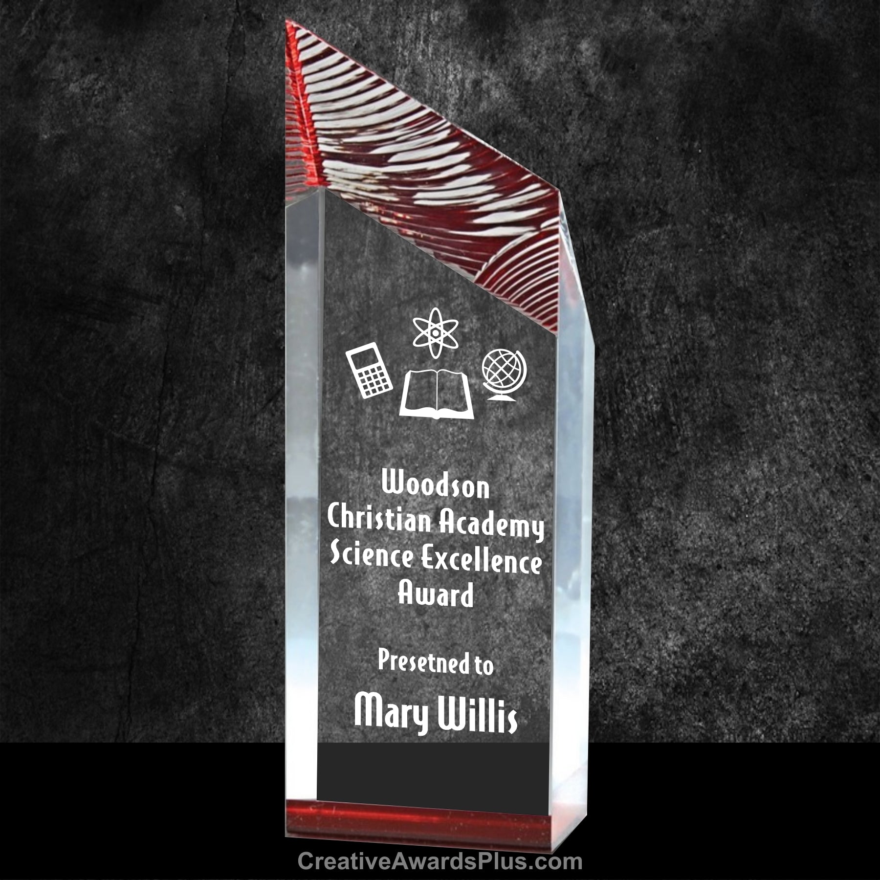 Glacier Acrylic Award 10" / Red