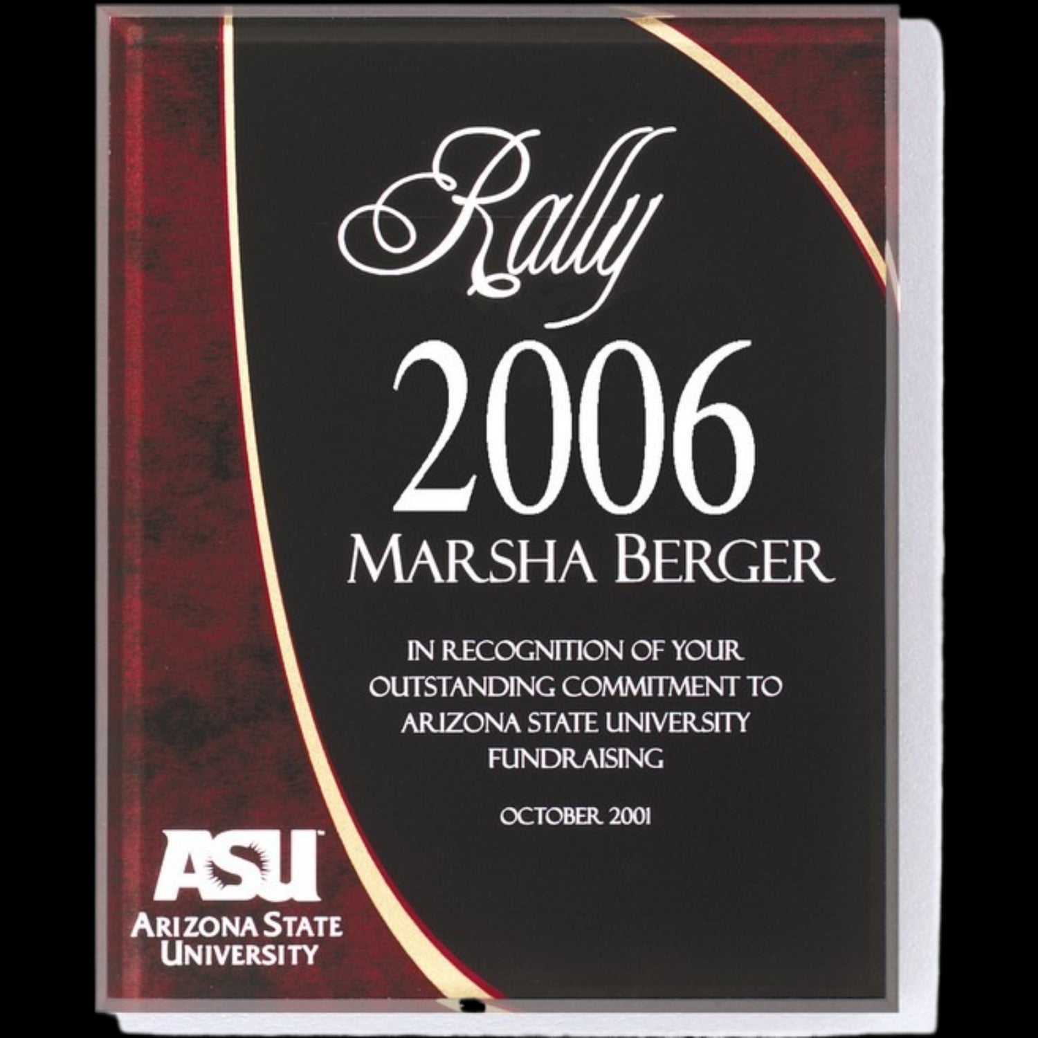 Horizon Burgandy Acrylic Plaque 9" x 12" / Burgundy