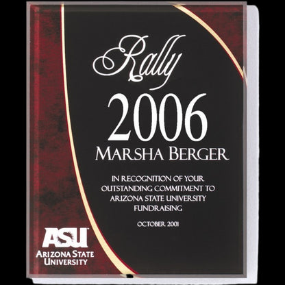 Horizon Burgandy Acrylic Plaque 9" x 12" / Burgundy