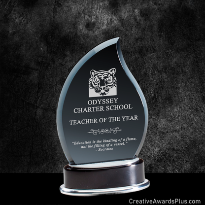 Smoked Glass Flame Award 7.5" / Black