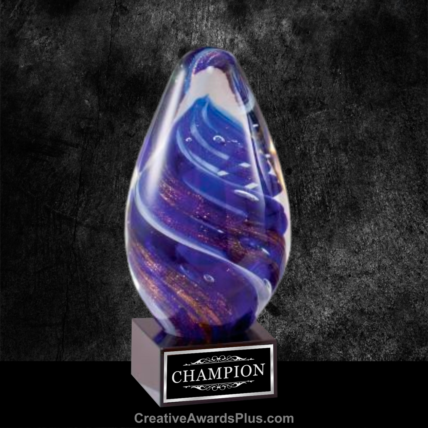 Blue Gold Art Glass 6.25" / Blue