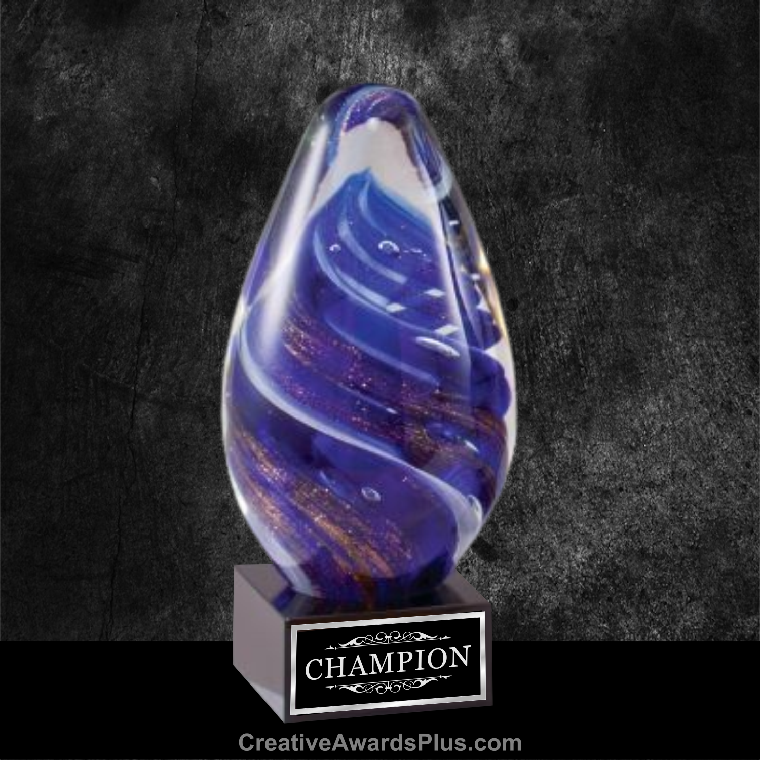 Blue Gold Art Glass 6.25" / Blue