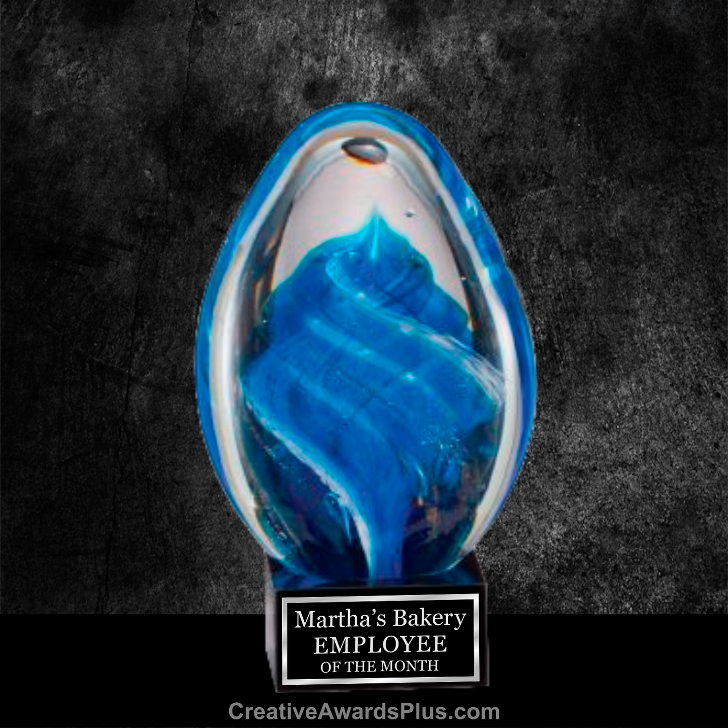 Small Blue Swirl Art Glass 6.25" / Blue