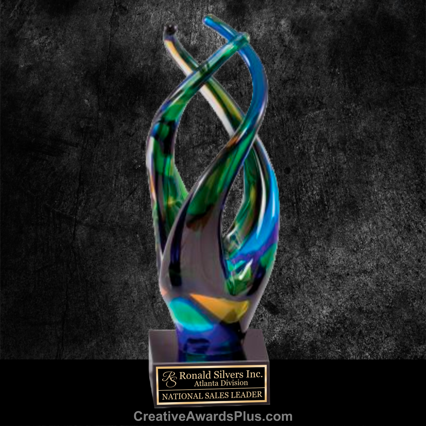 Elegant Swirling Art Glass 9.5" / Multiple Colors
