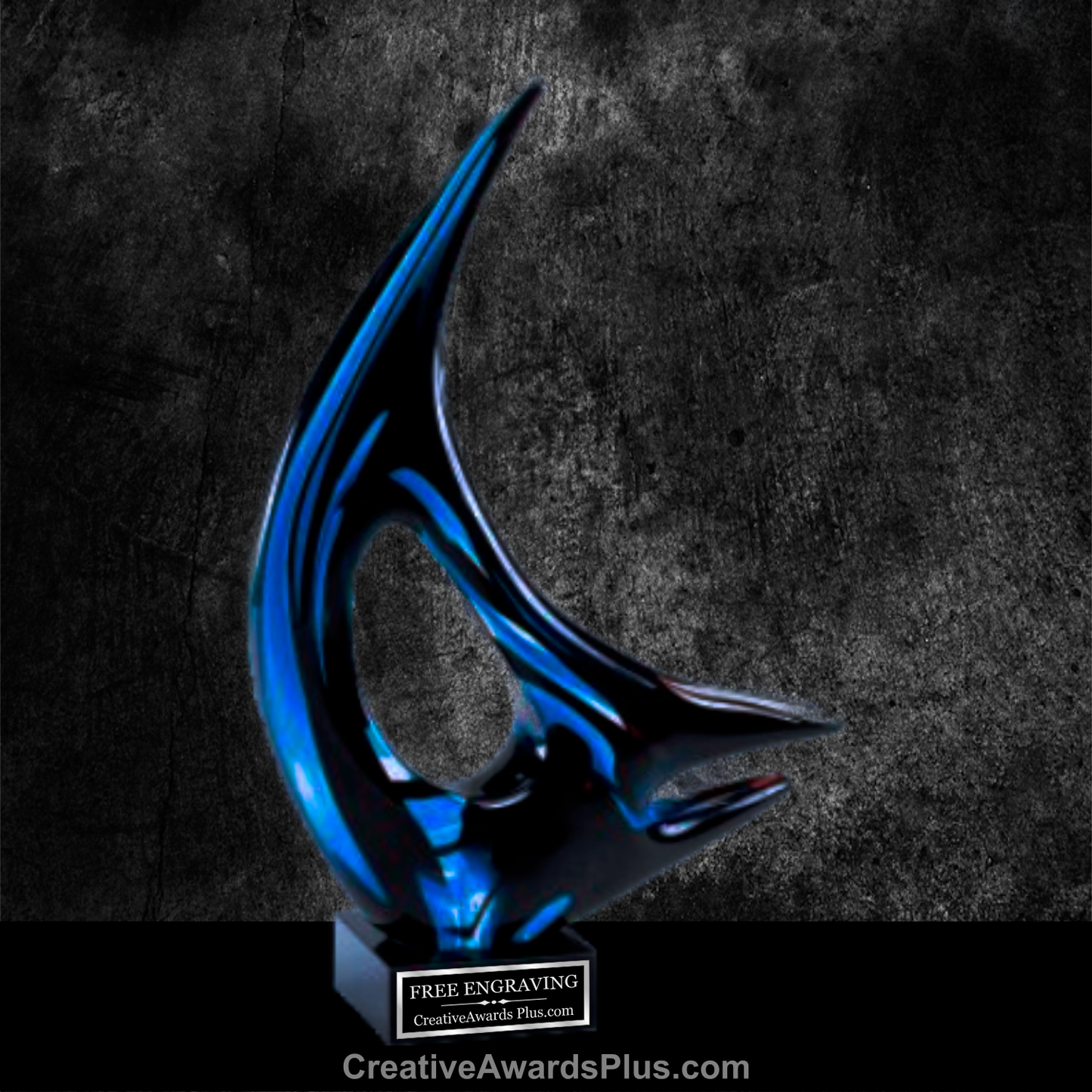 Blue Wave Art Glass 13.5" / Blue