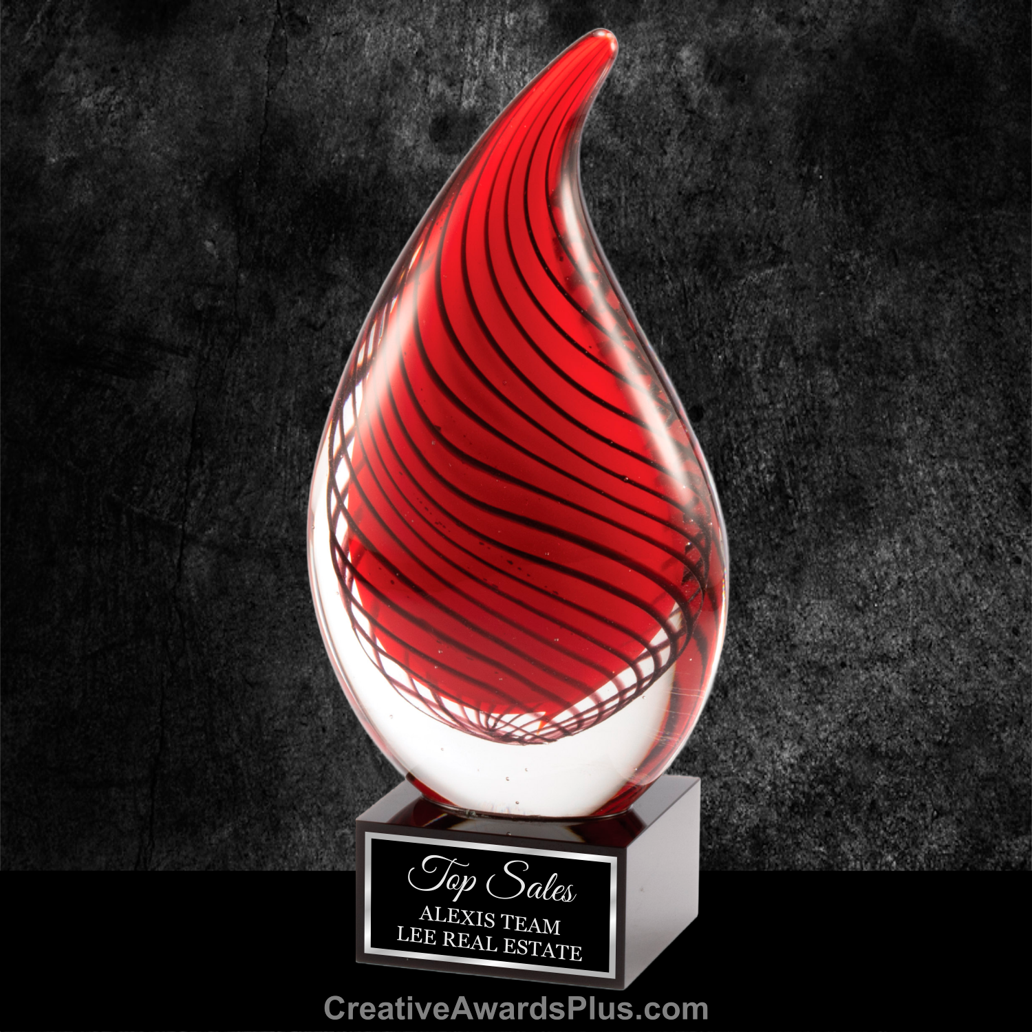 Red Teardrop Art Glass 8.75" / Red