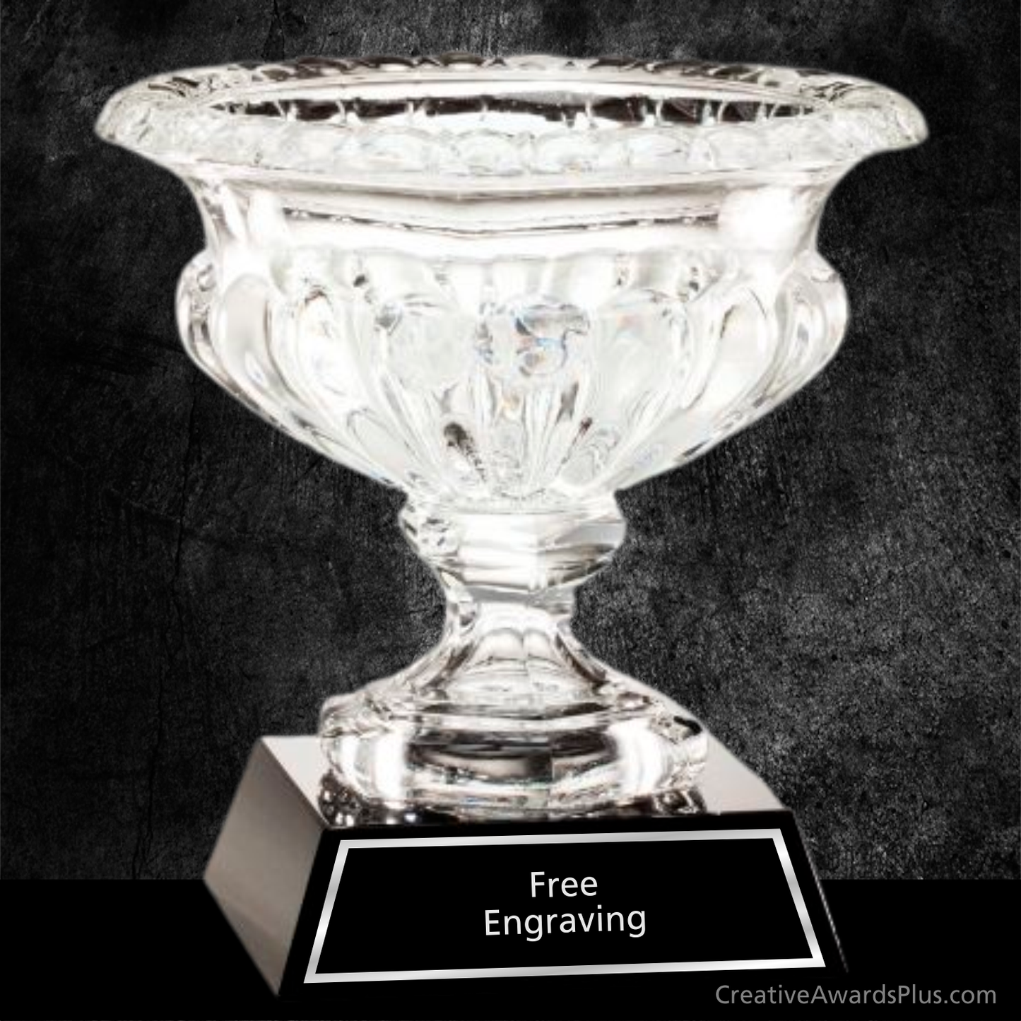Wide Crystal Vase 10" / Clear
