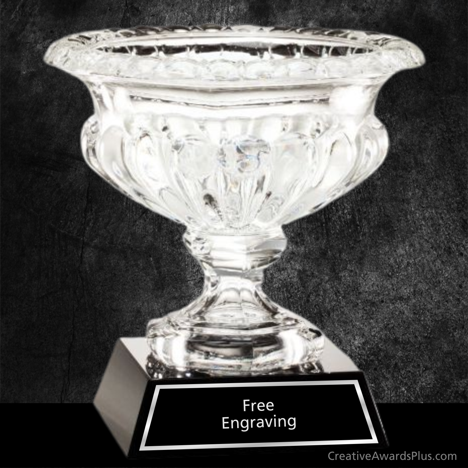Wide Crystal Vase 10" / Clear