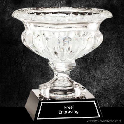 Wide Crystal Vase 10" / Clear