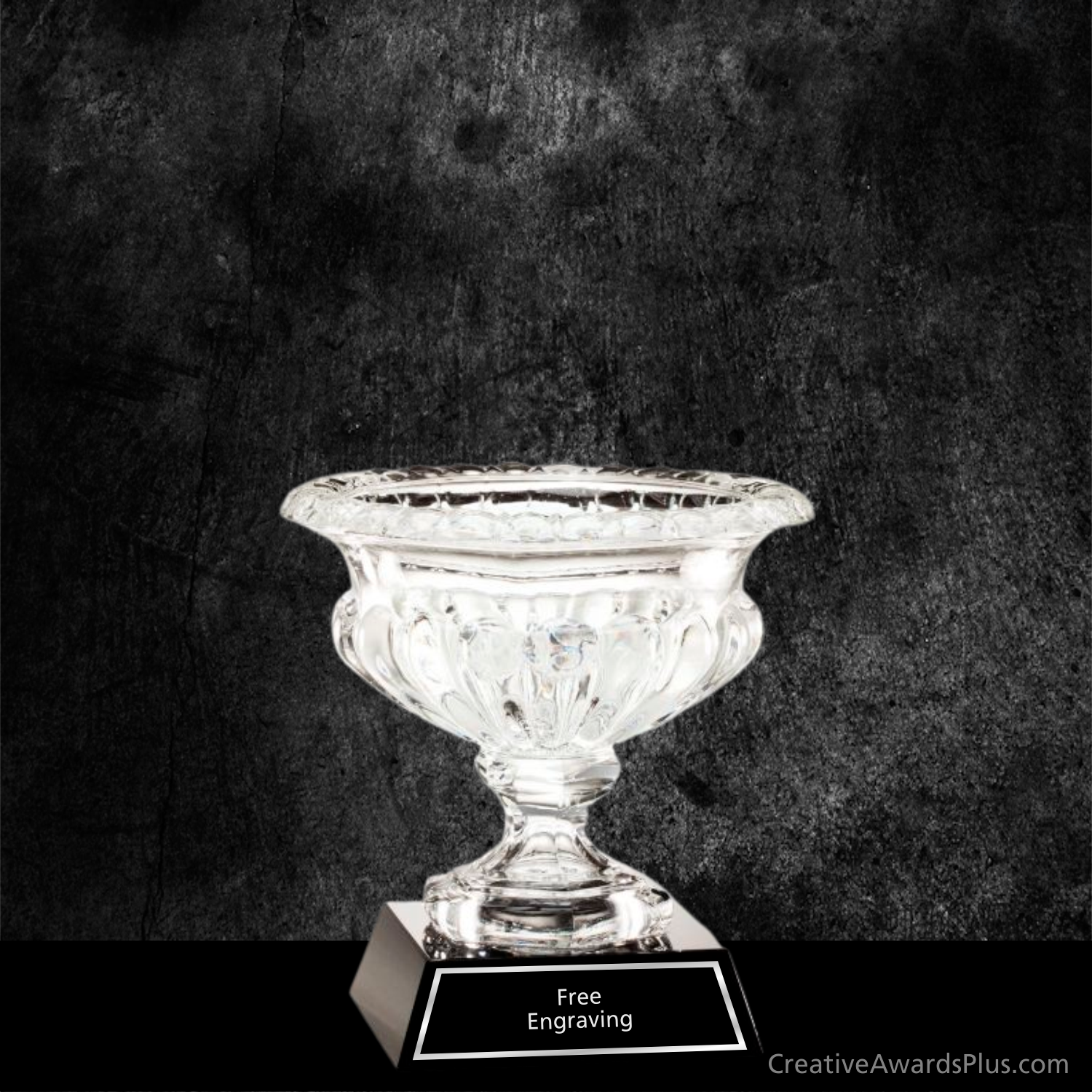 Wide Crystal Vase 6" / Black