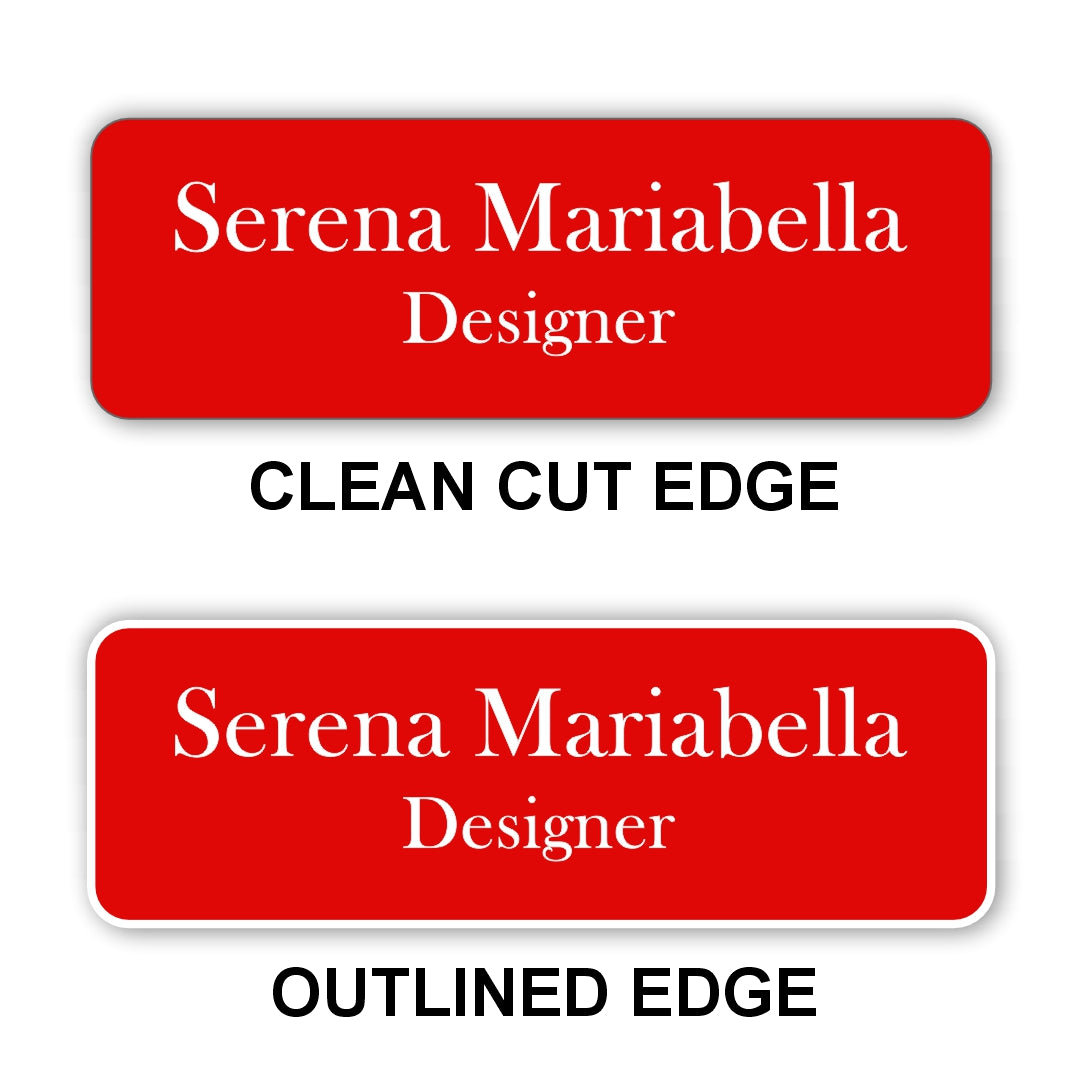 Small Name Badge 1"x3" / Red/White