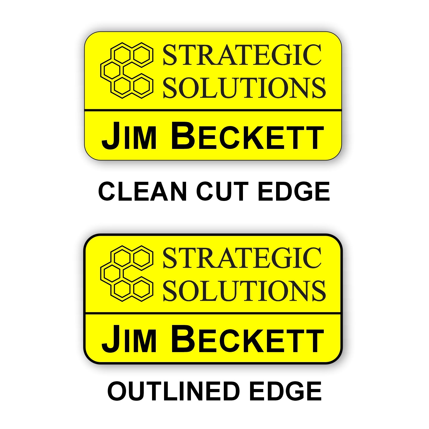 Large Name Badge 1.5"x3" / Yellow/Black