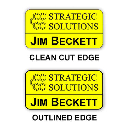 Large Name Badge 1.5"x3" / Yellow/Black