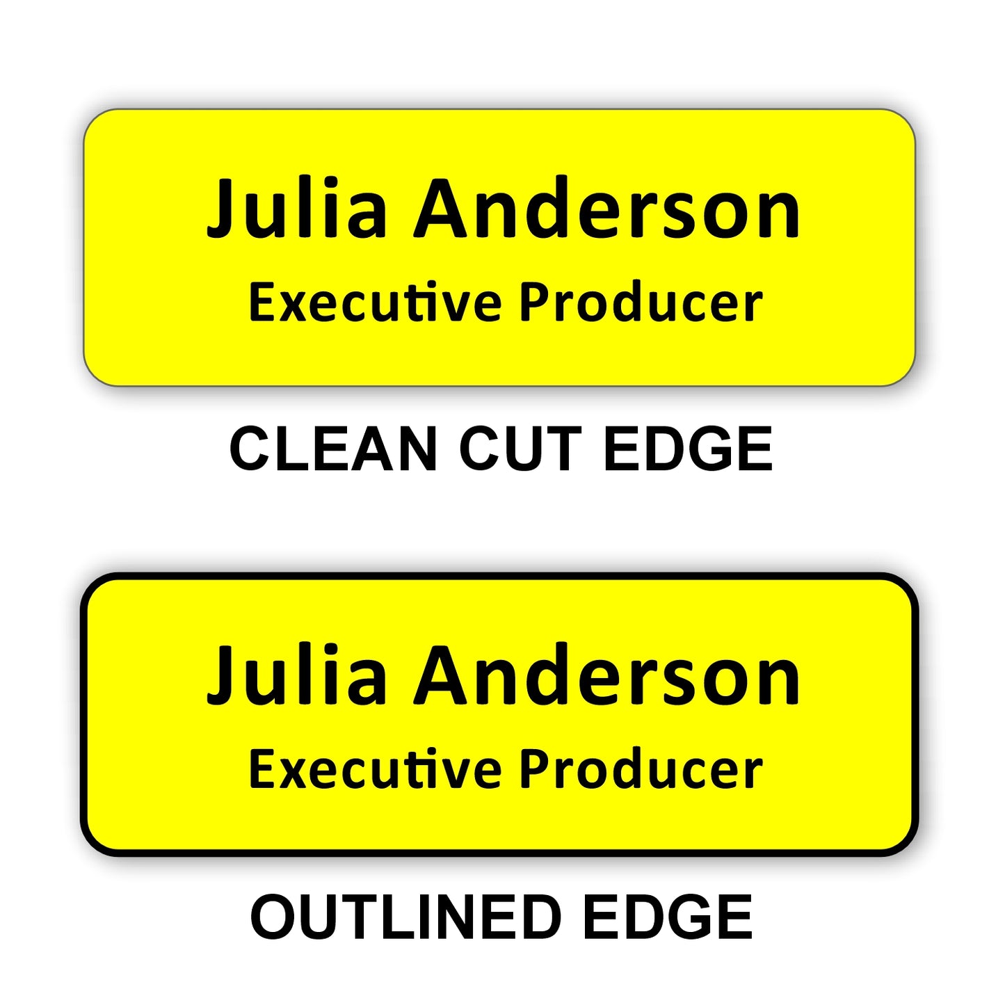 Small Name Badge 1"x3" / Yellow/Black