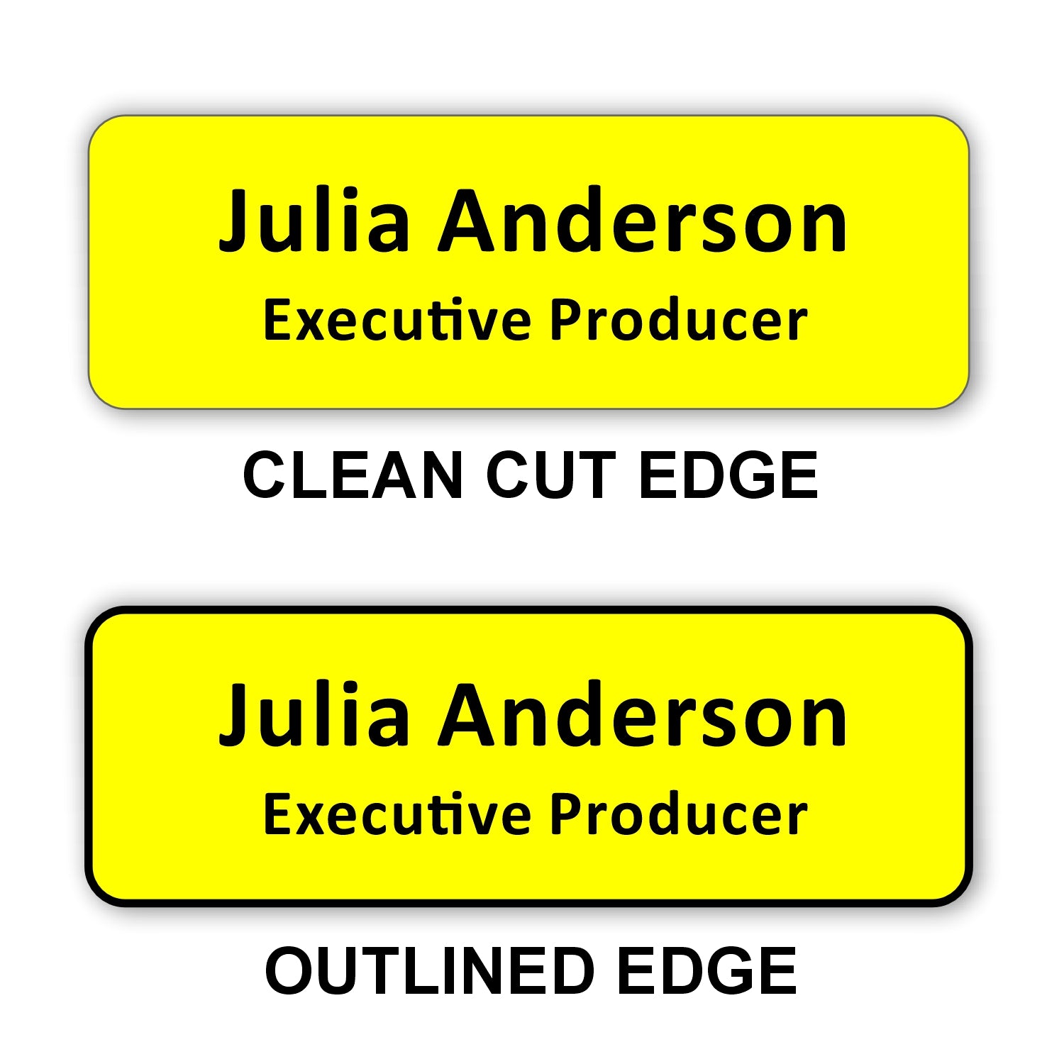 Small Name Badge 1"x3" / Yellow/Black