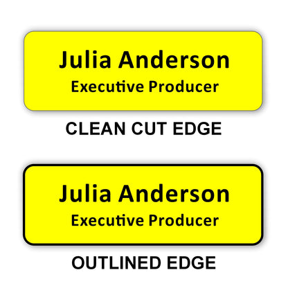 Small Name Badge 1"x3" / Yellow/Black