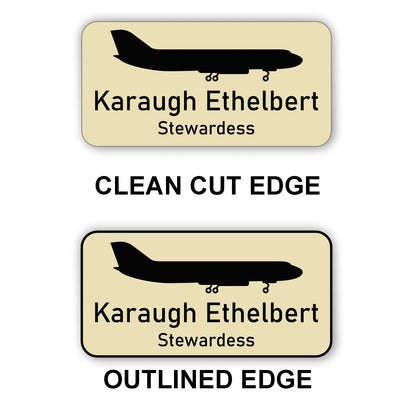 Large Name Badge 1.5"x3" / Almond/Black