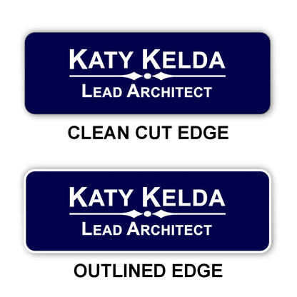 Small Name Badge 1"x3" / Navy/White