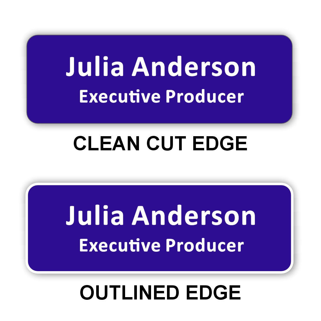 Small Name Badge 1"x3" / Purple/White