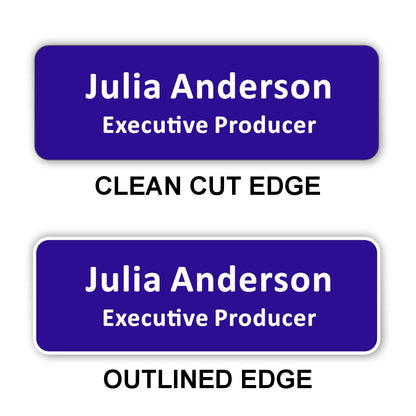 Small Name Badge 1"x3" / Purple/White