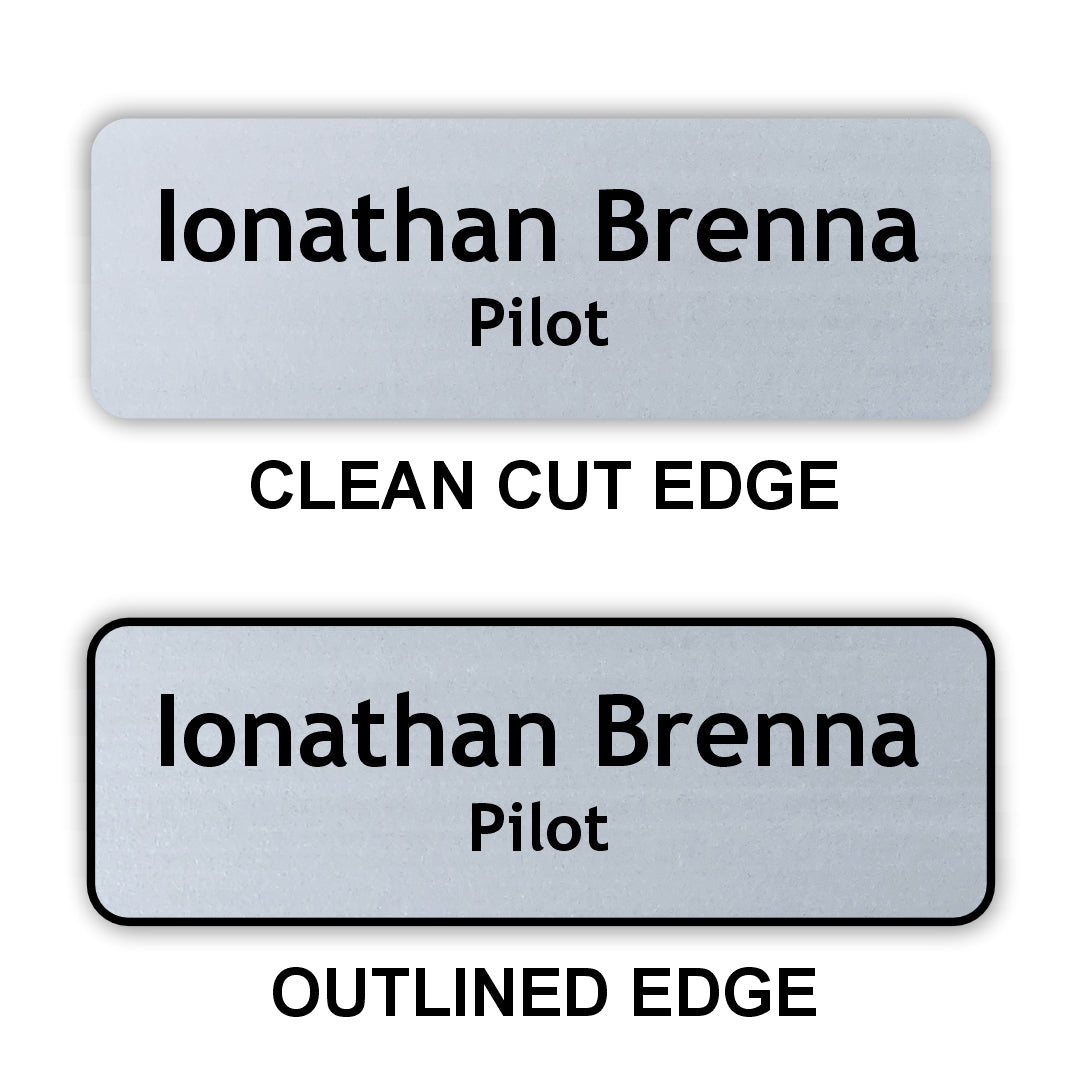 Small Name Badge 1"x3" / Silver/Black