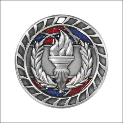 Glitter Victory Medal 2.5" / Silver