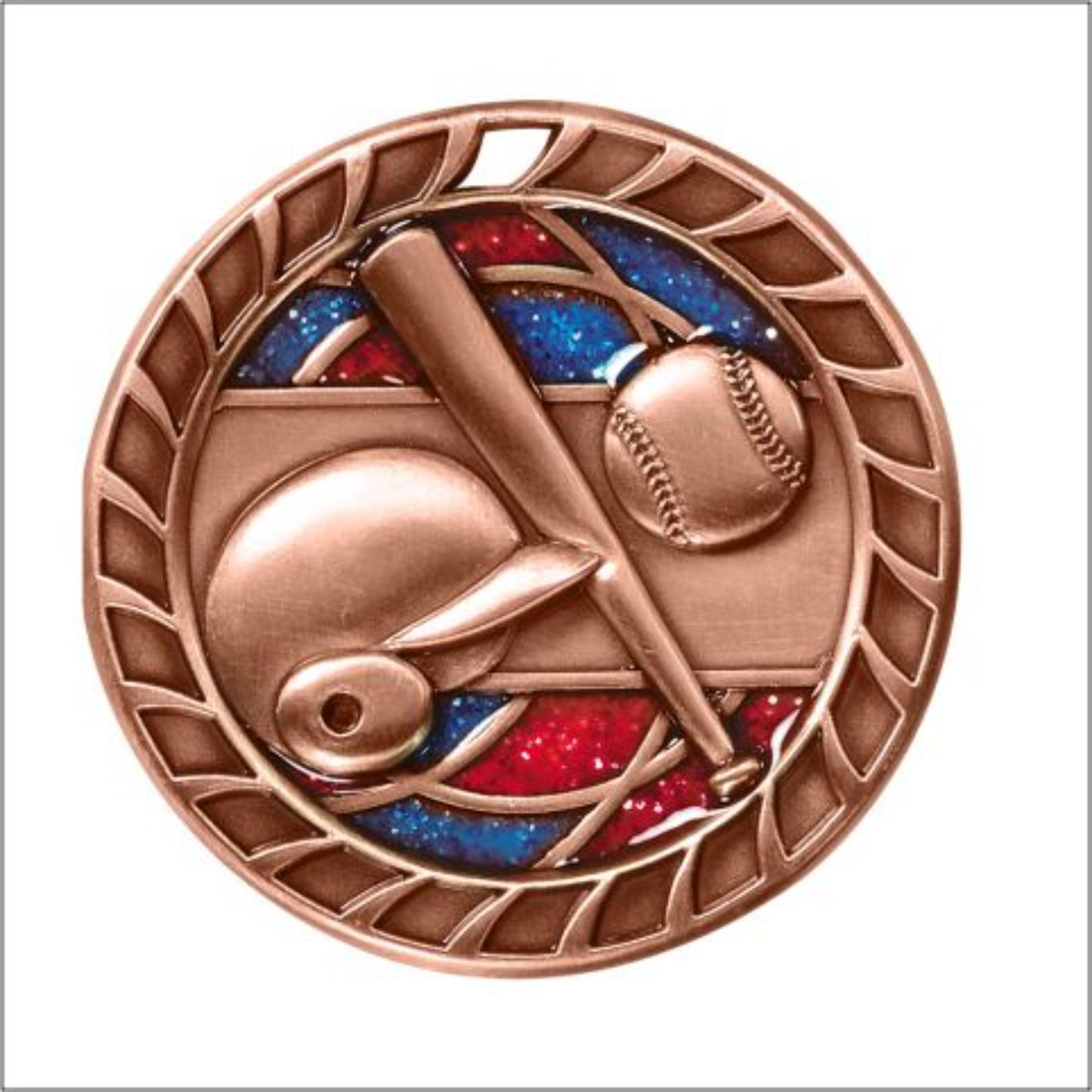 Glitter Baseball Medal 2.5" / Bronze (Copper Tone)