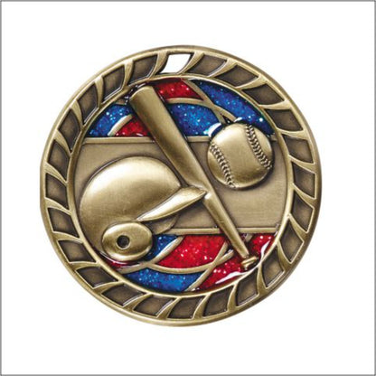 Glitter Baseball Medal 2.5" / Gold
