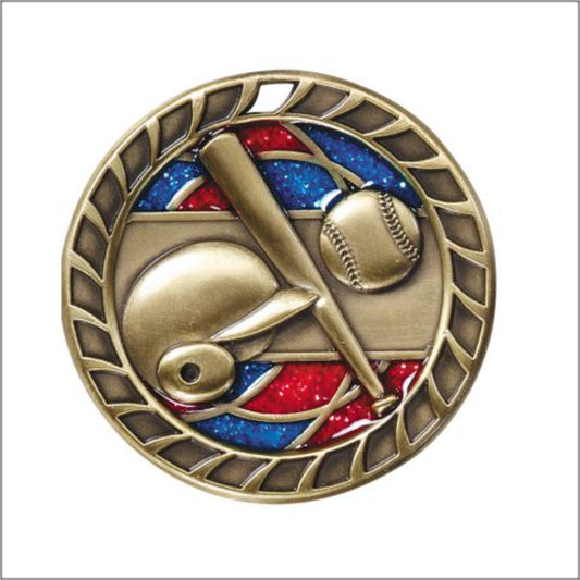 Glitter Baseball Medal 2.5" / Gold