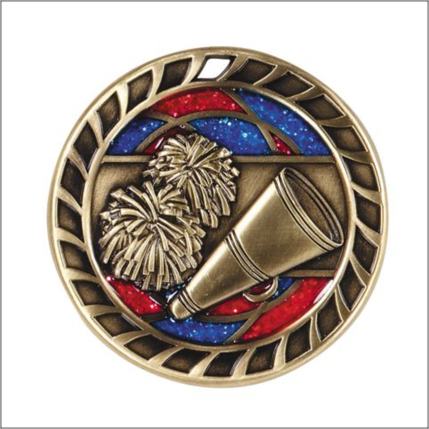 Glitter Cheerleading Medal 2.5" / Gold