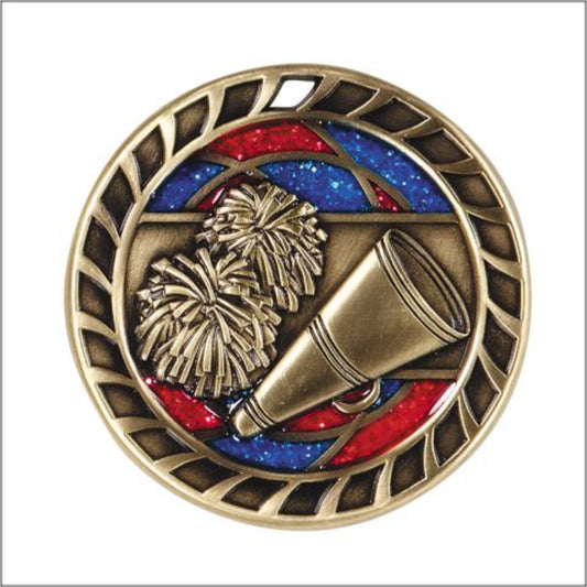 Glitter Cheerleading Medal 2.5" / Gold