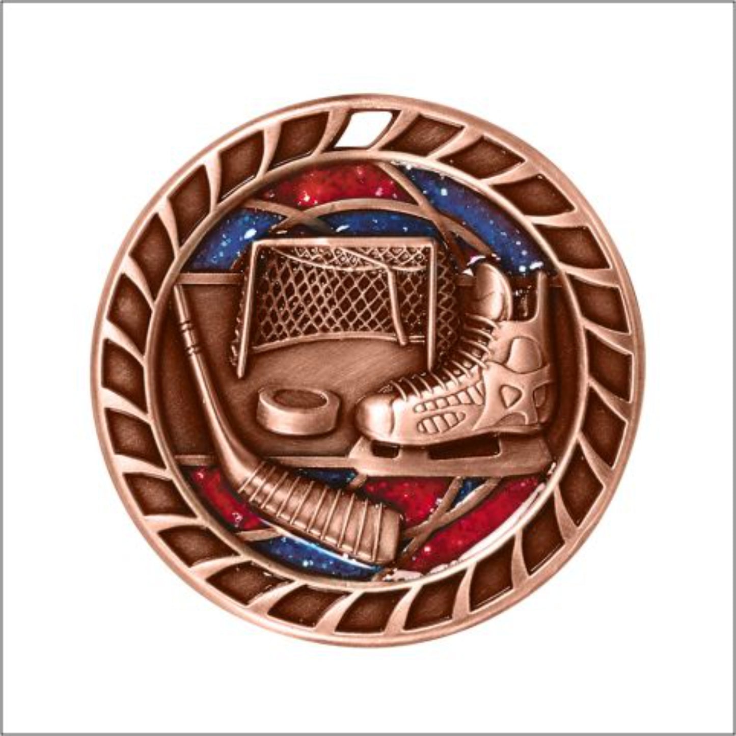 Glitter Hockey Medal 2.5" / Bronze (Copper Tone)
