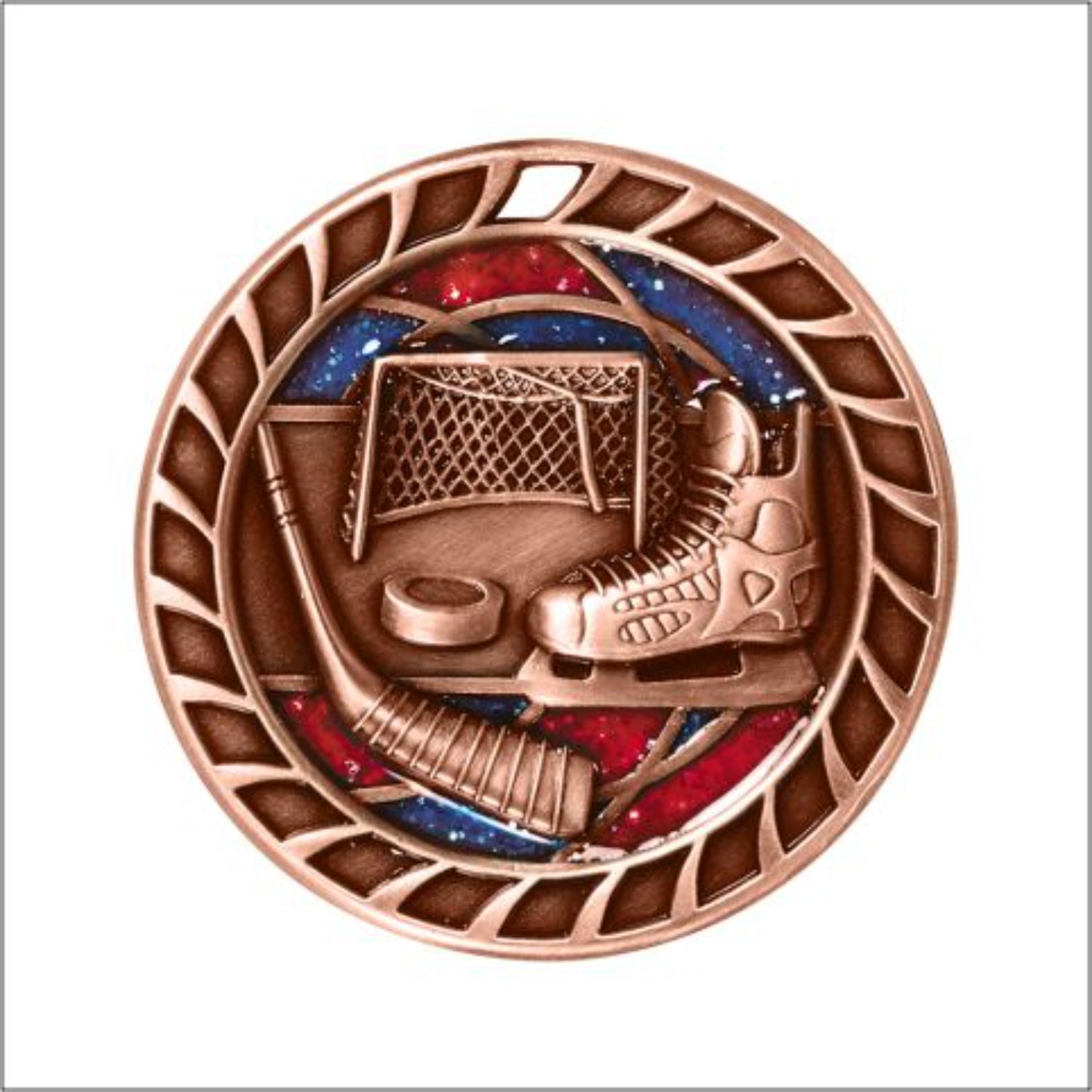 Glitter Hockey Medal 2.5" / Bronze (Copper Tone)