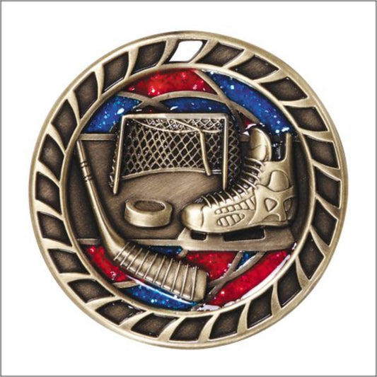 Glitter Hockey Medal 2.5" / Gold