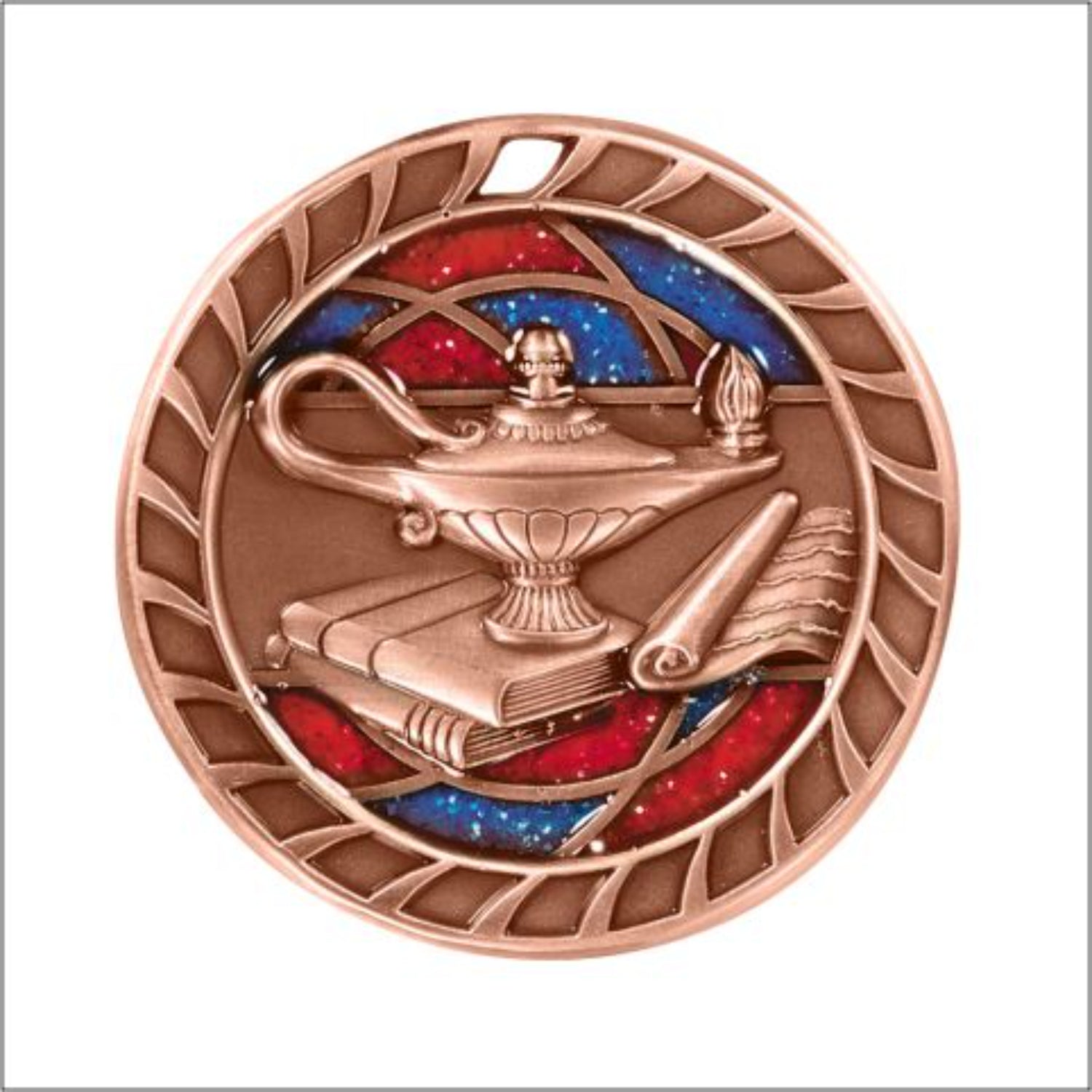 Glitter Academic Medal 2.5" / Bronze (Copper Tone)