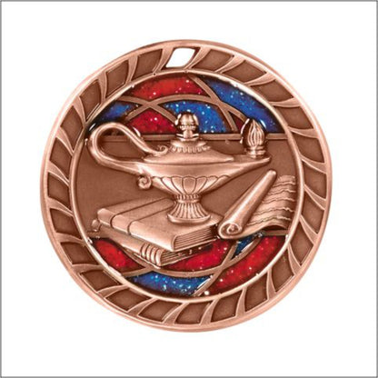 Glitter Academic Medal 2.5" / Bronze (Copper Tone)