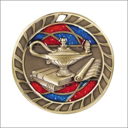 Glitter Academic Medal 2.5" / Gold