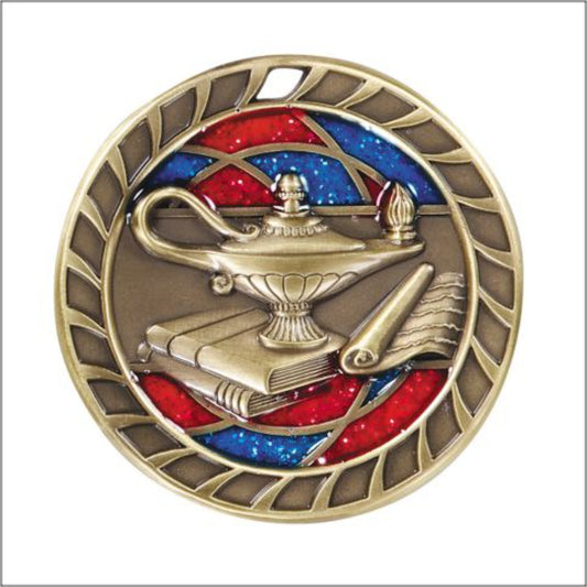 Glitter Academic Medal 2.5" / Gold