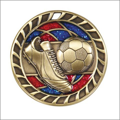 Glitter Soccer Medal 2.5" / Gold
