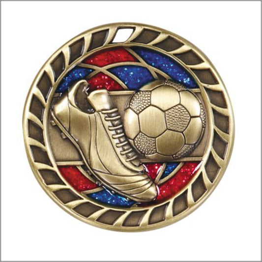 Glitter Soccer Medal 2.5" / Gold