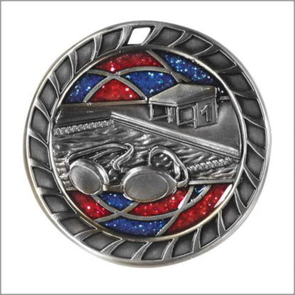 Glitter Swimming Medal 2.5" / Silver