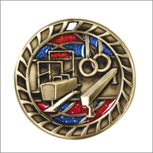 Glitter Gymnastics Medal 2.5" / Gold