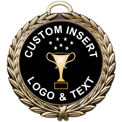 Laurel Insert Holder Medal 4" / Gold
